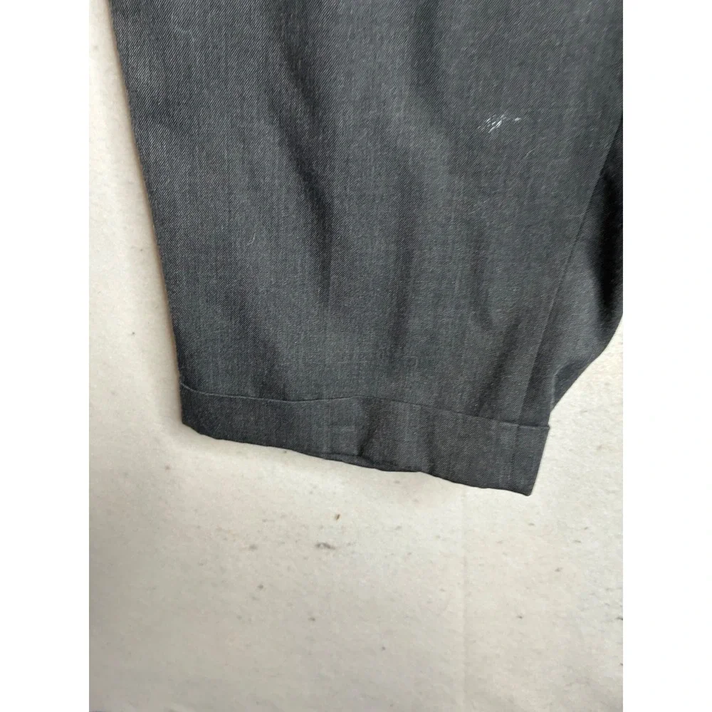 Joseph & Feiss Mens 40x30 Pleated Dress Pants Gray Wool Blend Cuffed Trousers